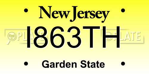 I863TH New Jersey License Plate