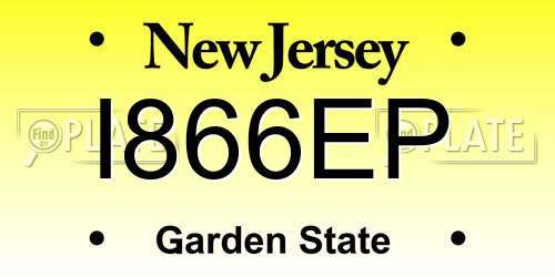 I866EP New Jersey License Plate