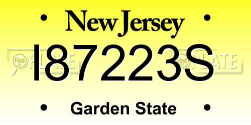 I87223S New Jersey License Plate