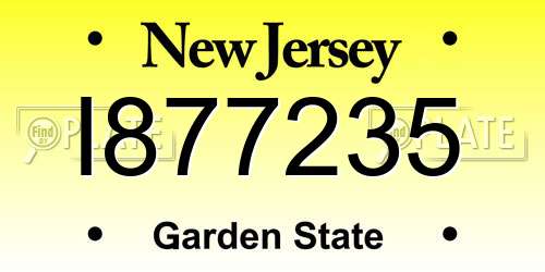I877235 New Jersey License Plate