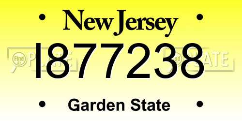 I877238 New Jersey License Plate