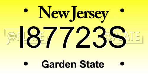 I87723S New Jersey License Plate