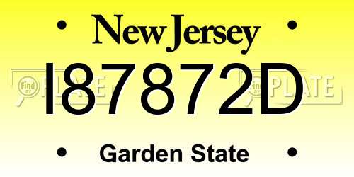 I87872D New Jersey License Plate