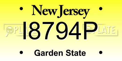 I8794P New Jersey License Plate