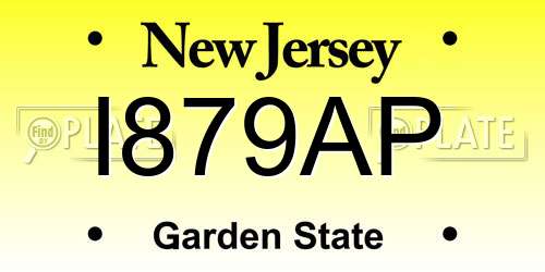 I879AP New Jersey License Plate