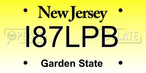I87LPB New Jersey License Plate