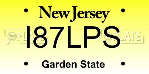 I87LPS New Jersey License Plate