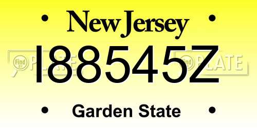 I88545Z New Jersey License Plate
