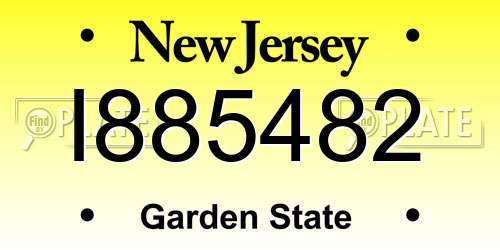 I885482 New Jersey License Plate