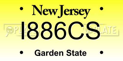 I886CS New Jersey License Plate