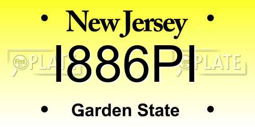 I886PI New Jersey License Plate