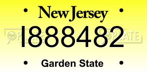 I888482 New Jersey License Plate