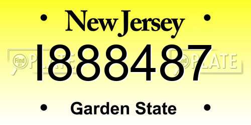 I888487 New Jersey License Plate