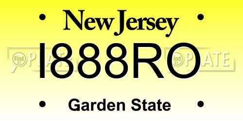 I888RO New Jersey License Plate