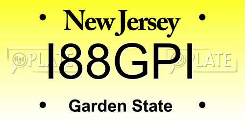 I88GPI New Jersey License Plate