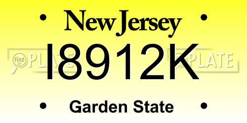 I8912K New Jersey License Plate