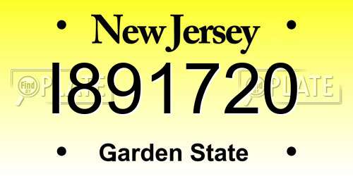 I891720 New Jersey License Plate