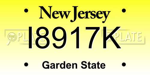 I8917K New Jersey License Plate
