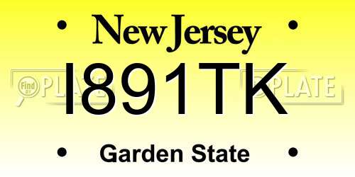 I891TK New Jersey License Plate