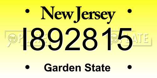I892815 New Jersey License Plate