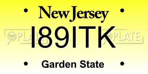 I89ITK New Jersey License Plate