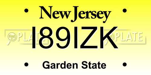 I89IZK New Jersey License Plate