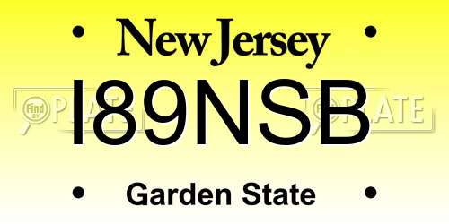 I89NSB New Jersey License Plate