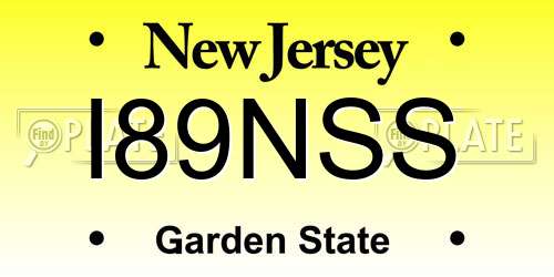 I89NSS New Jersey License Plate