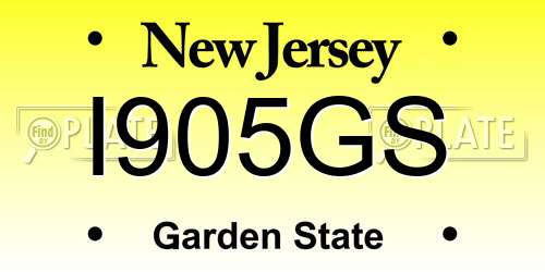 I905GS New Jersey License Plate