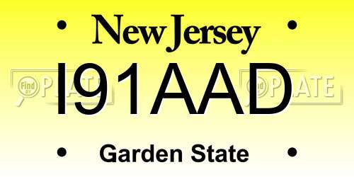I91AAD New Jersey License Plate
