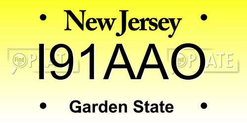 I91AAO New Jersey License Plate