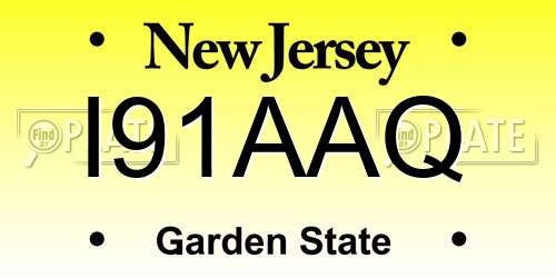 I91AAQ New Jersey License Plate