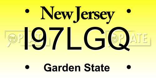 I97LGQ New Jersey License Plate