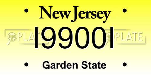 I9900I New Jersey License Plate