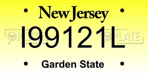 I99121L New Jersey License Plate