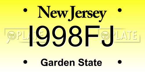 I998FJ New Jersey License Plate