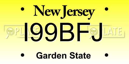 I99BFJ New Jersey License Plate