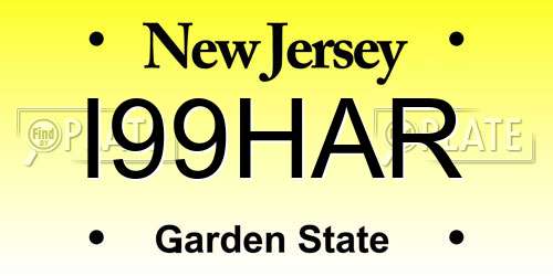 I99HAR New Jersey License Plate