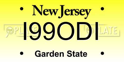 I99ODI New Jersey License Plate