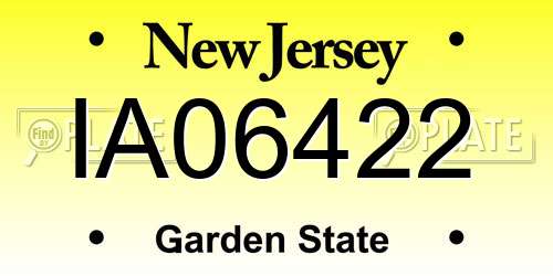 IA06422 New Jersey License Plate
