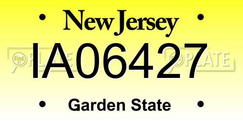 IA06427 New Jersey License Plate