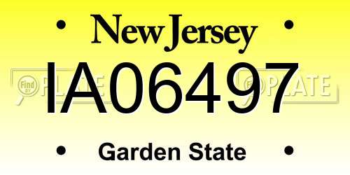 IA06497 New Jersey License Plate