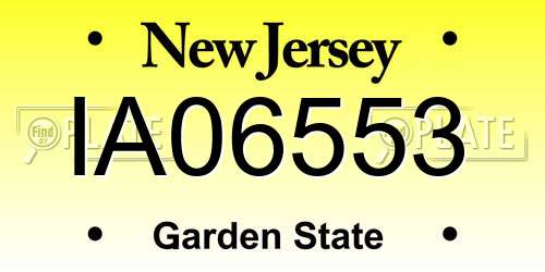 IA06553 New Jersey License Plate
