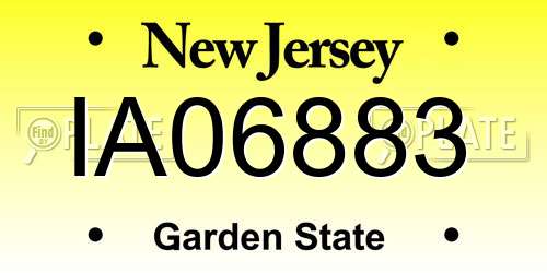 IA06883 New Jersey License Plate