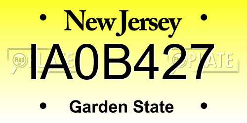 IA0B427 New Jersey License Plate