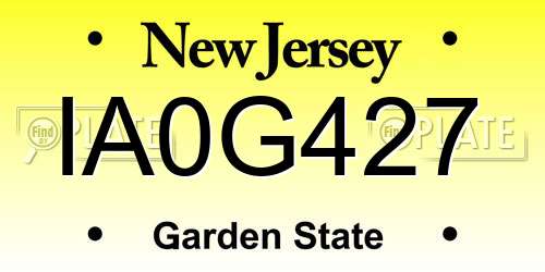 IA0G427 New Jersey License Plate
