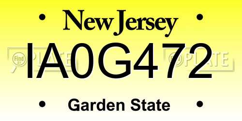 IA0G472 New Jersey License Plate