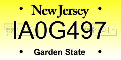 IA0G497 New Jersey License Plate