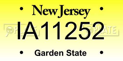 IA11252 New Jersey License Plate