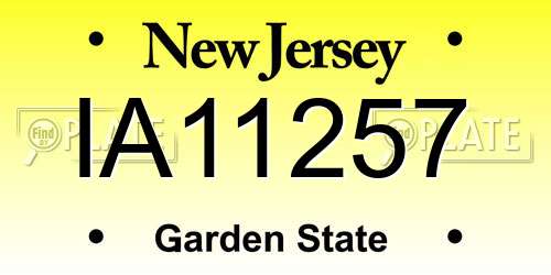 IA11257 New Jersey License Plate